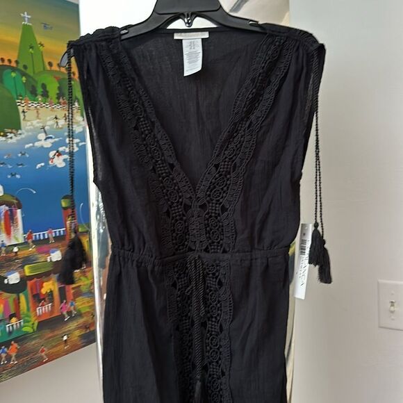 NWT LA BLANCA Island Fare Cotton Crochet Cover Up Midi Dress - Picture 7 of 9